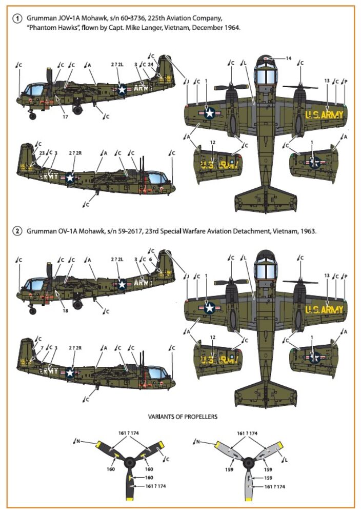 OV-1 A/JOV-1A Mohawk decal set