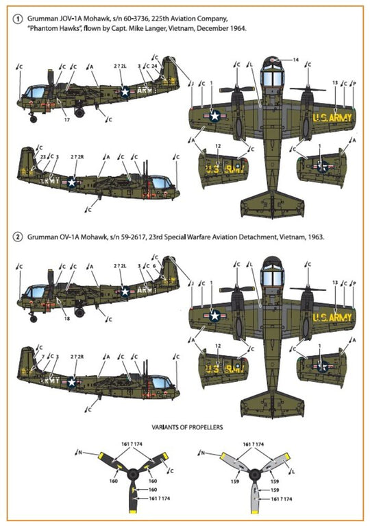 OV-1 A/JOV-1A Mohawk decal set