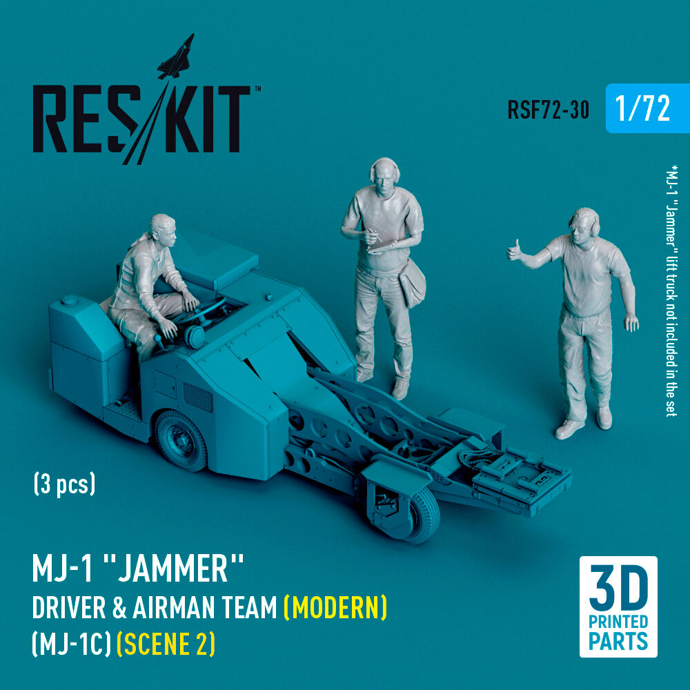 MJ-1 Jammer Driver & airman team (Modern) (MJ-1C) (scene 2) (3 pcs) (3D Printed)