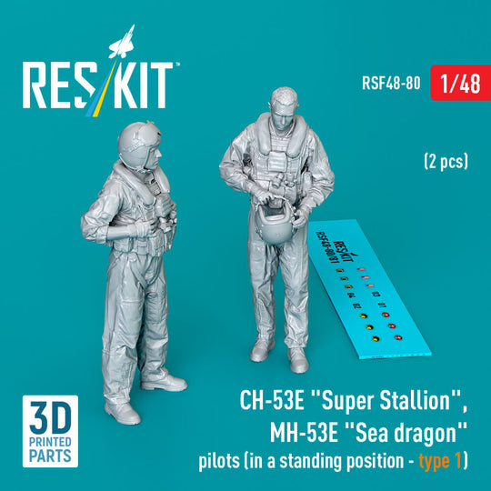 CH-53E Super Stallion, MH-53E Sea dragon pilots (in a standing position - type 1) (2 pcs) (3D Printed)
