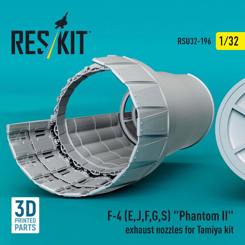 F-4 (E, J, F, G, S) Phantom II exhaust nozzles for Tamiya kit (3D Printed)