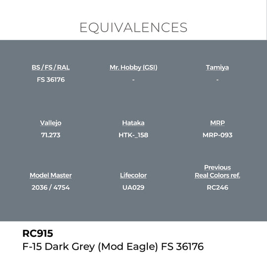 Real Colors: F-15 Dark Grey (MOD EAGLE) FS 36176 17 ml.