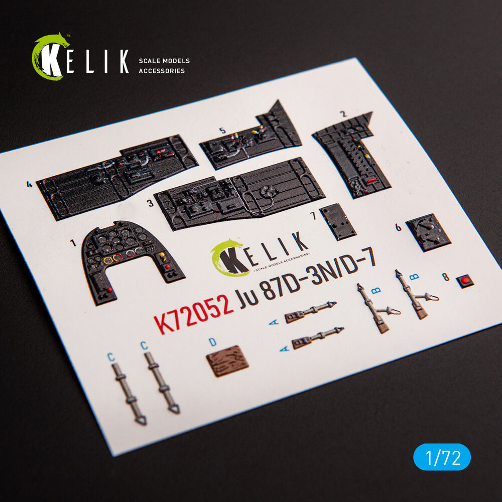 Junkers Ju87D-3N/D-7 - interior 3D decals for Fujimi/Hobby 2000 kit