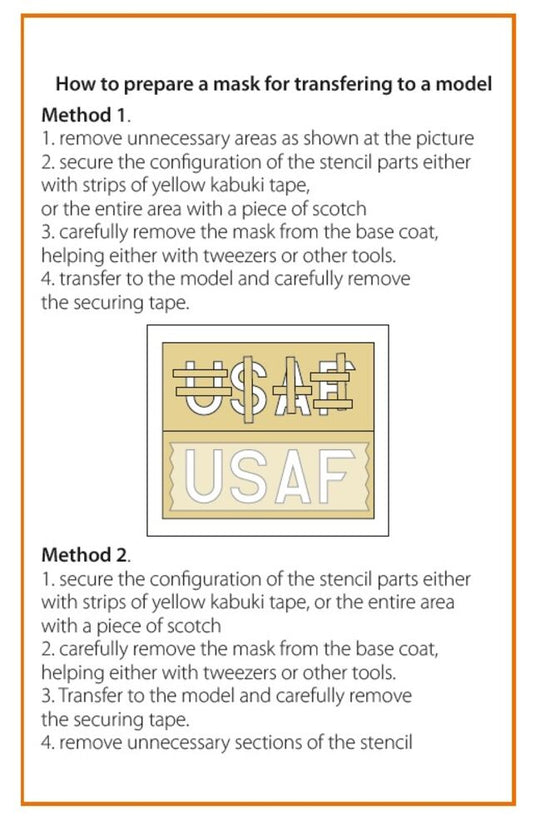 F-86A pre-cut patterns for numbers and lettering painting mask for CP4825 kit