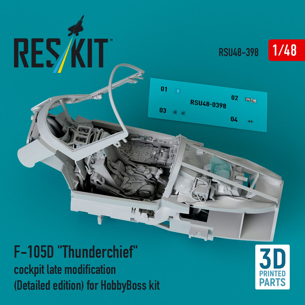 F-105D Thunderchief cockpit late modification (Detailed edition) for HobbyBoss kit (3D Printed)