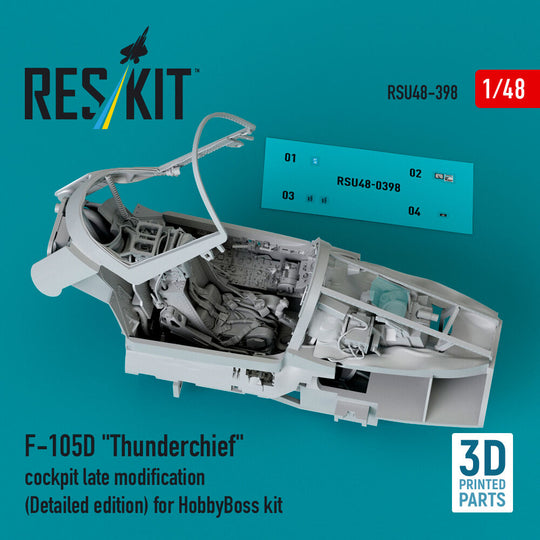 F-105D Thunderchief cockpit late modification (Detailed edition) for HobbyBoss kit (3D Printed)