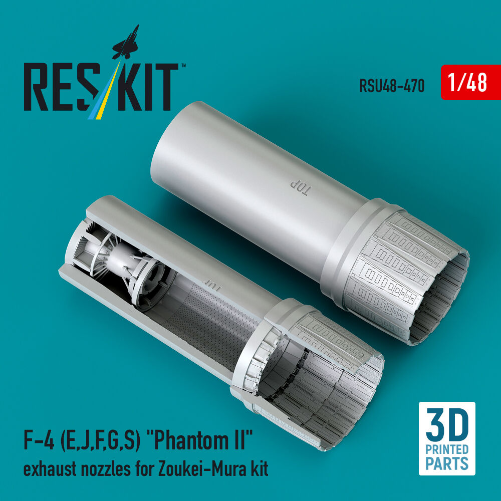 F-4 (E, J, F, G, S) Phantom II exhaust nozzles for Zoukei-Mura kit (3D Printed)