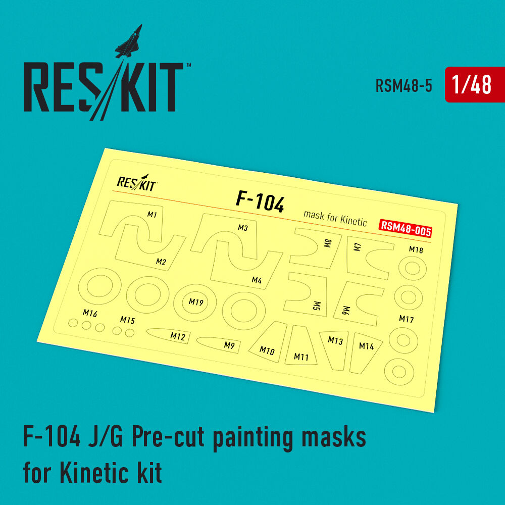 F-104 (J,G) Starfighter Pre-cut painting masks for Kinetic kit