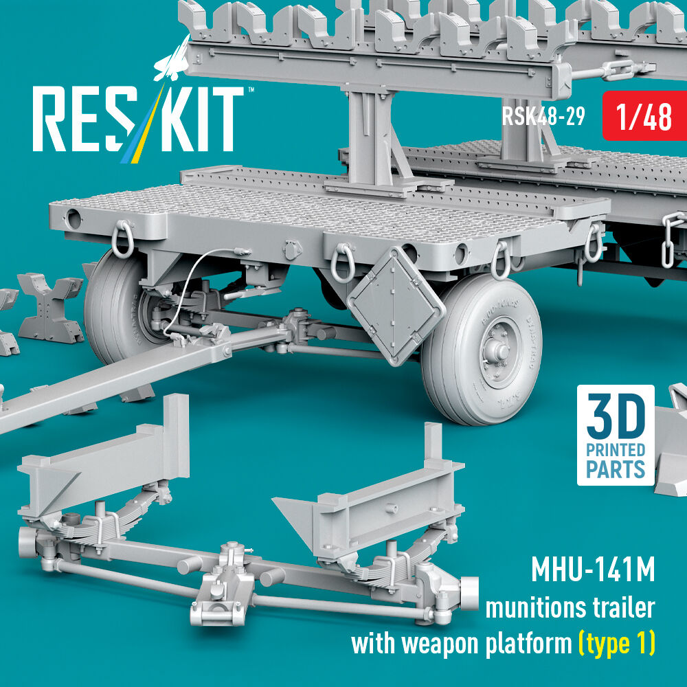 MHU-141M munitions trailer with weapon platform (type 1) (3D Printed model kit)