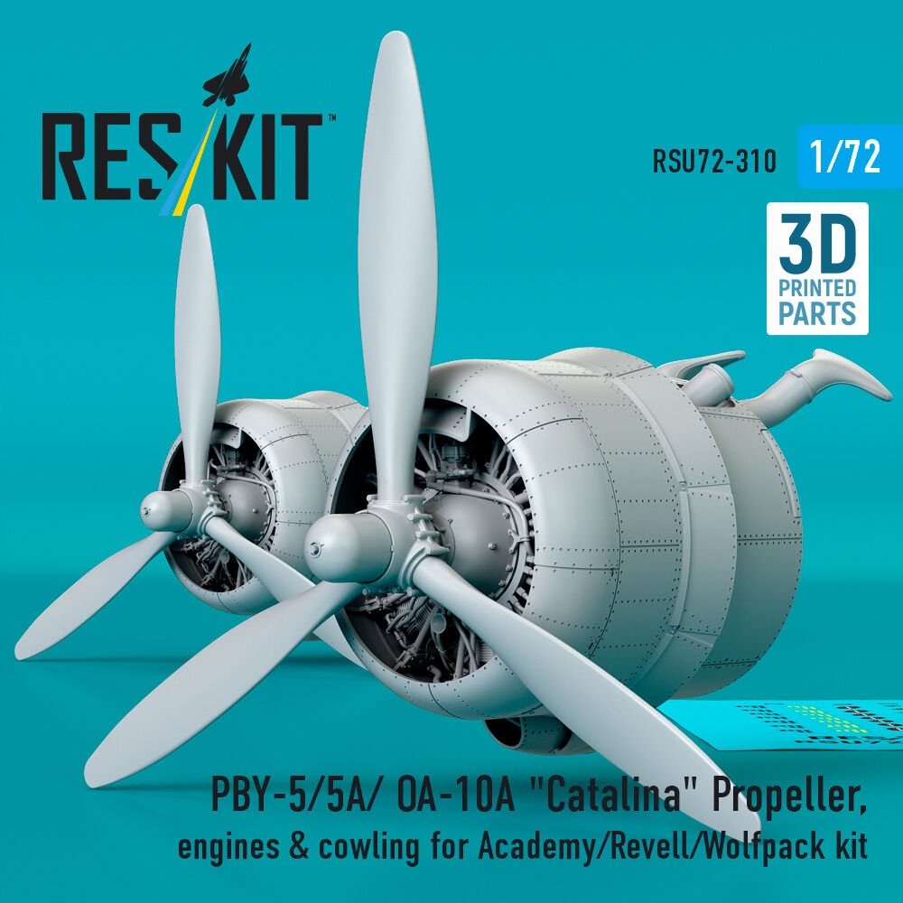 PBY-5/5A/ OA-10A Catalina Propeller, engines & cowling for Academy/Revell/Wolfpack kit (3D printed)