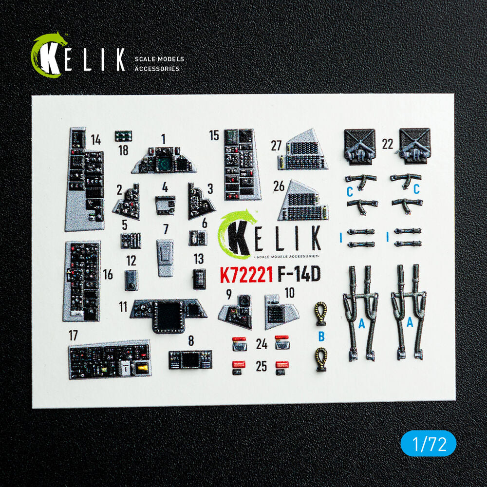 F-14D Super Tomcat - interior 3D decals for Academy kit