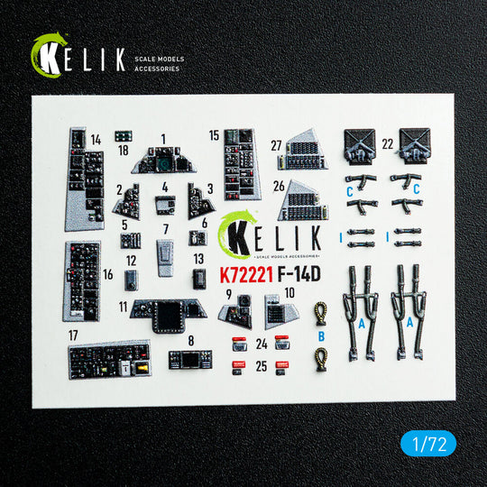 F-14D Super Tomcat - interior 3D decals for Academy kit