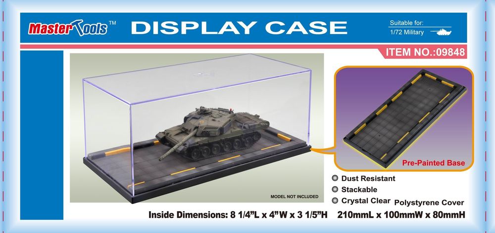 Acrylic Display Case 210 x 100 x 80mm Pre-painted Base