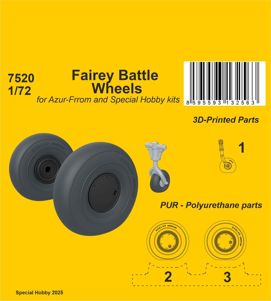 Fairey Battle Wheels for Azur-Frrom and Special Hobby kits