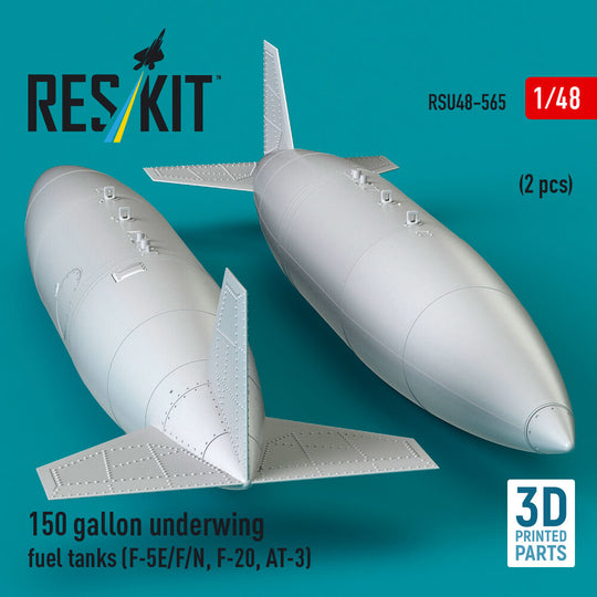 150 gallon underwing fuel tanks (2 pcs) (F-5E/F/N, F-20, AT-3) (3D Printed)