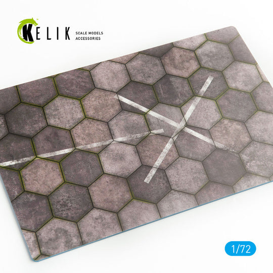 Hexagonnal concrete plates for Aircraft and Helicopters Base - Acrylic 3 mm (280 x 180 mm) (170 g)