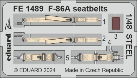 F-86A seatbelts STEEL  CLEAR PROP