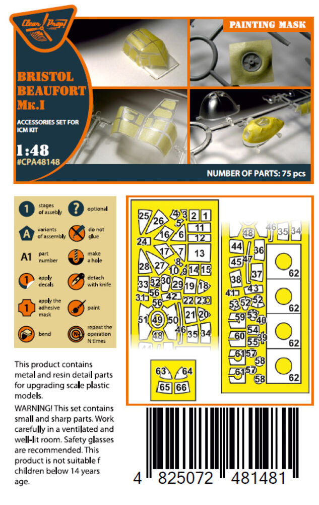 Beaufort Mk.IA painting mask for ICM