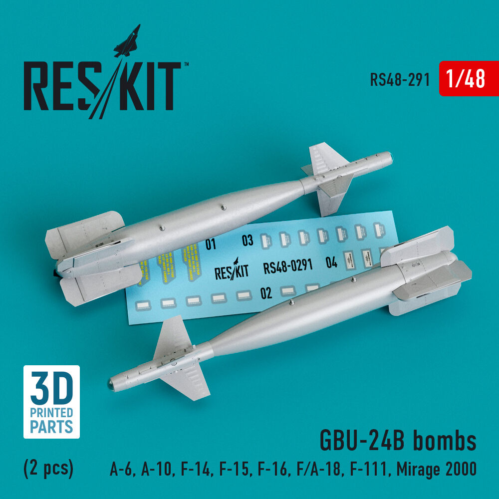 GBU-24B bombs (2 pcs) (A-6, A-10, F-14, F-15, F-16, F/A-18, F-111, Mirage 2000) (3D Printed)