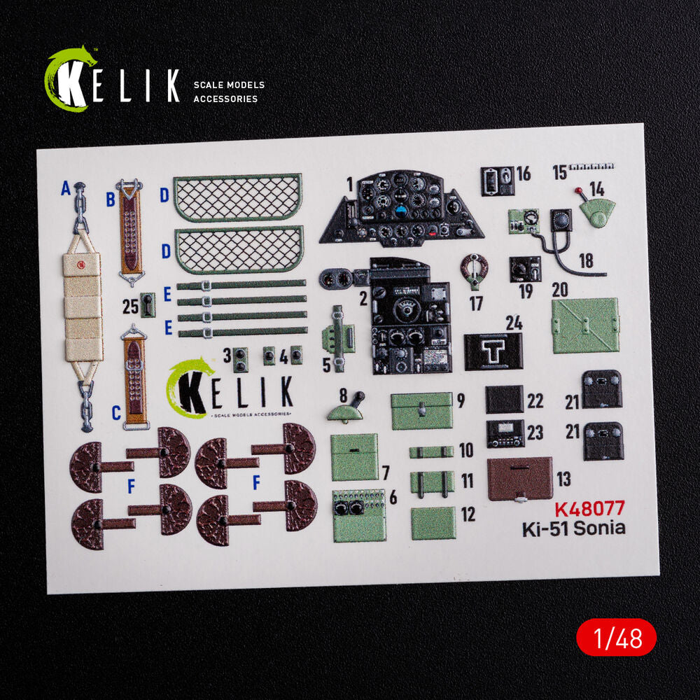 Ki-51 Sonia interior 3D decals for WingsyKits kit