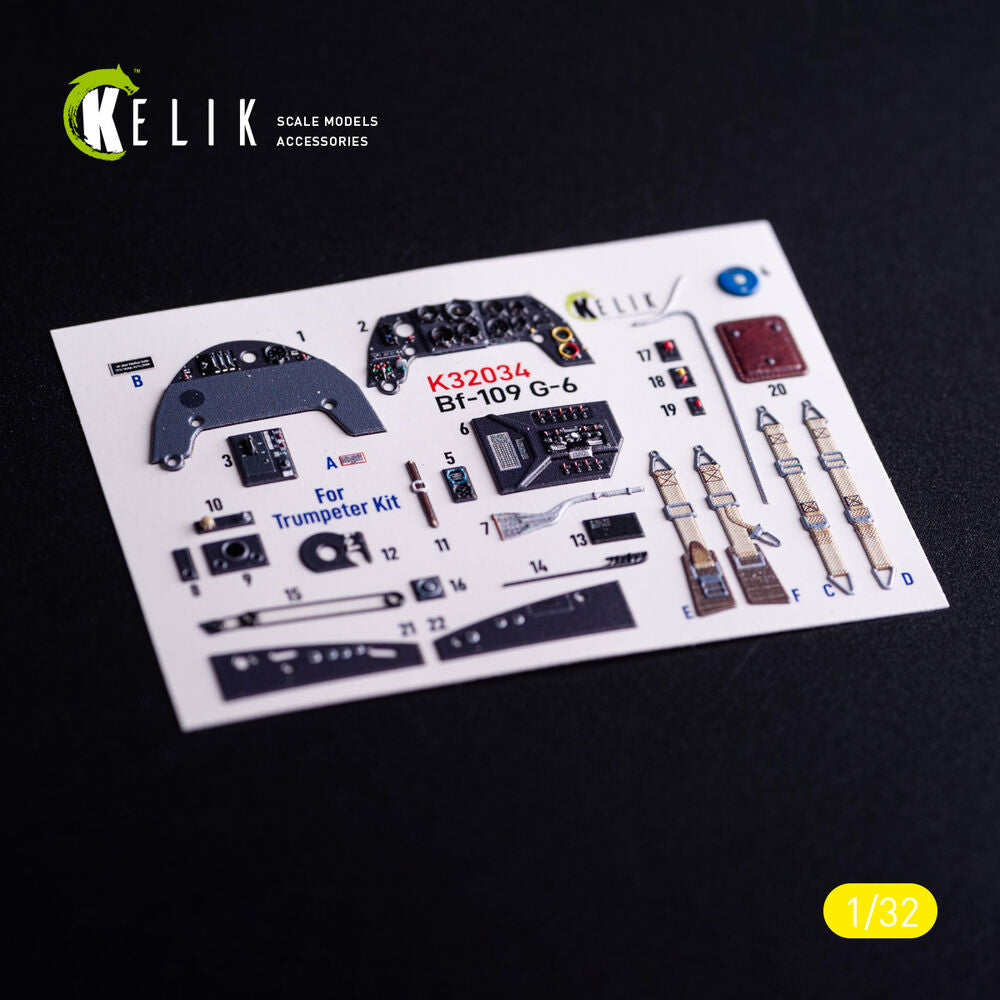 BF-109 G-6 - interior 3D decals for Trumpeter kit