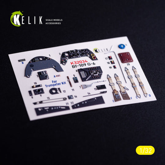 BF-109 G-6 - interior 3D decals for Trumpeter kit
