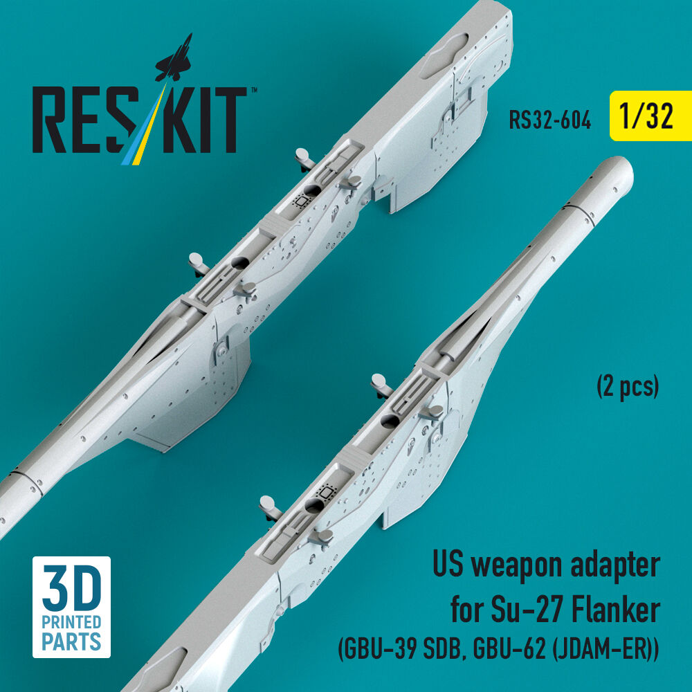 US weapon adapter for Su-27 Flanker (2 pcs) (GBU-39 SDB, GBU-62 (JDAM-ER)) (3D Printed)