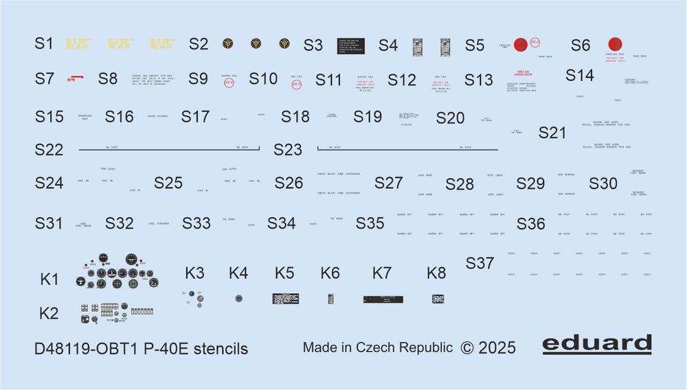 P-40E stencils  EDUARD