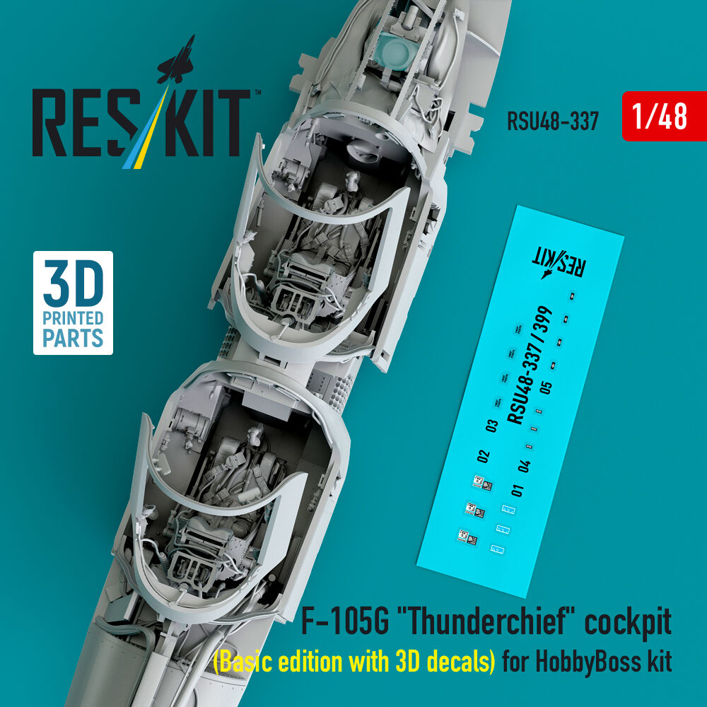F-105G Thunderchief cockpit (Basic edition with 3D decals) for HobbyBoss kit (3D Printed)