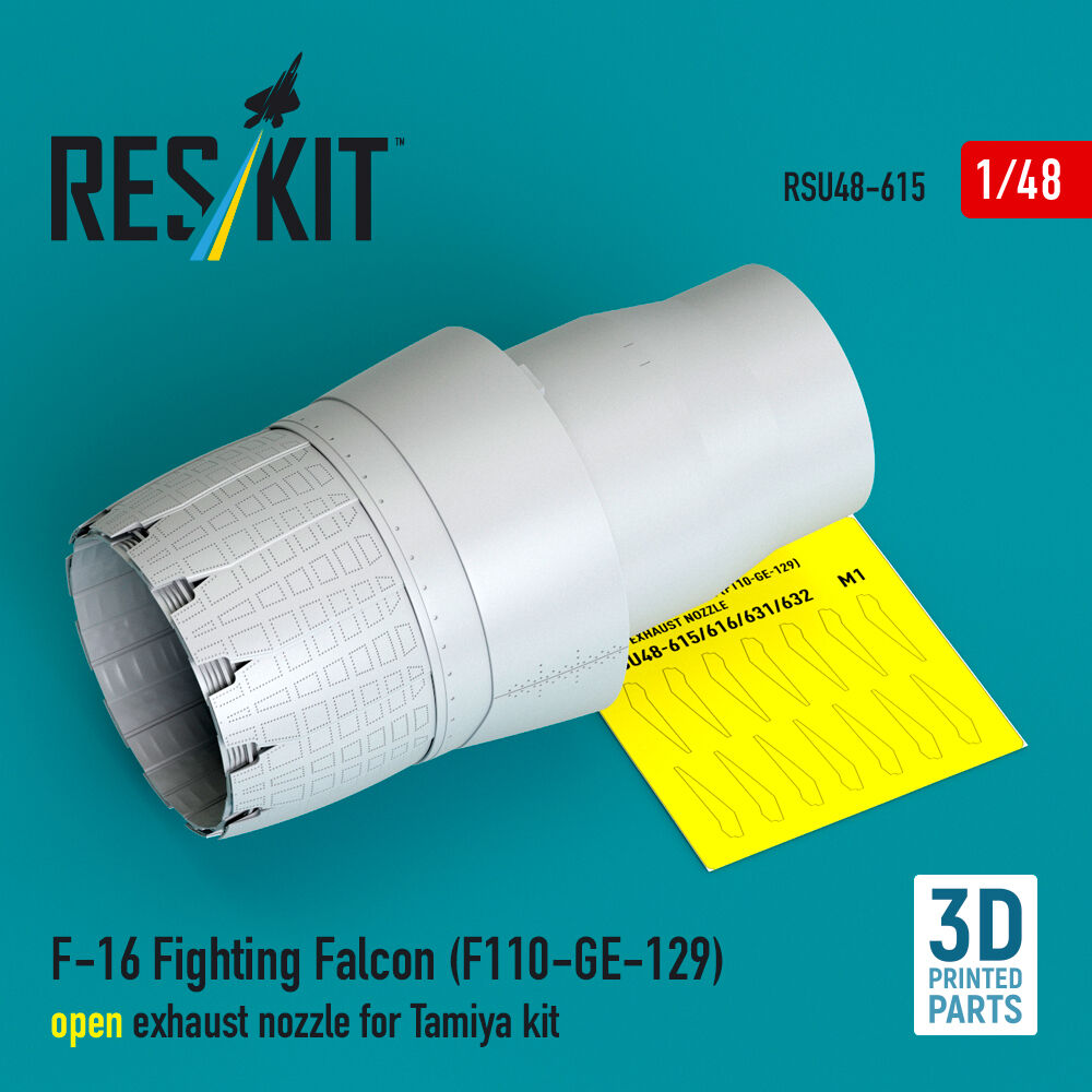 F-16 Fighting Falcon (F110-GE-129) open exhaust nozzle for Tamiya kit (3D Printed)