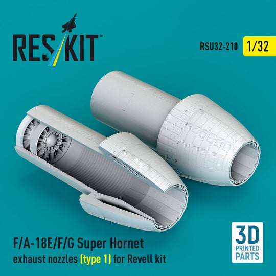 F/A-18E/F/G Super Hornet exhaust nozzles (type 1) for Revell kit (3D Printed)