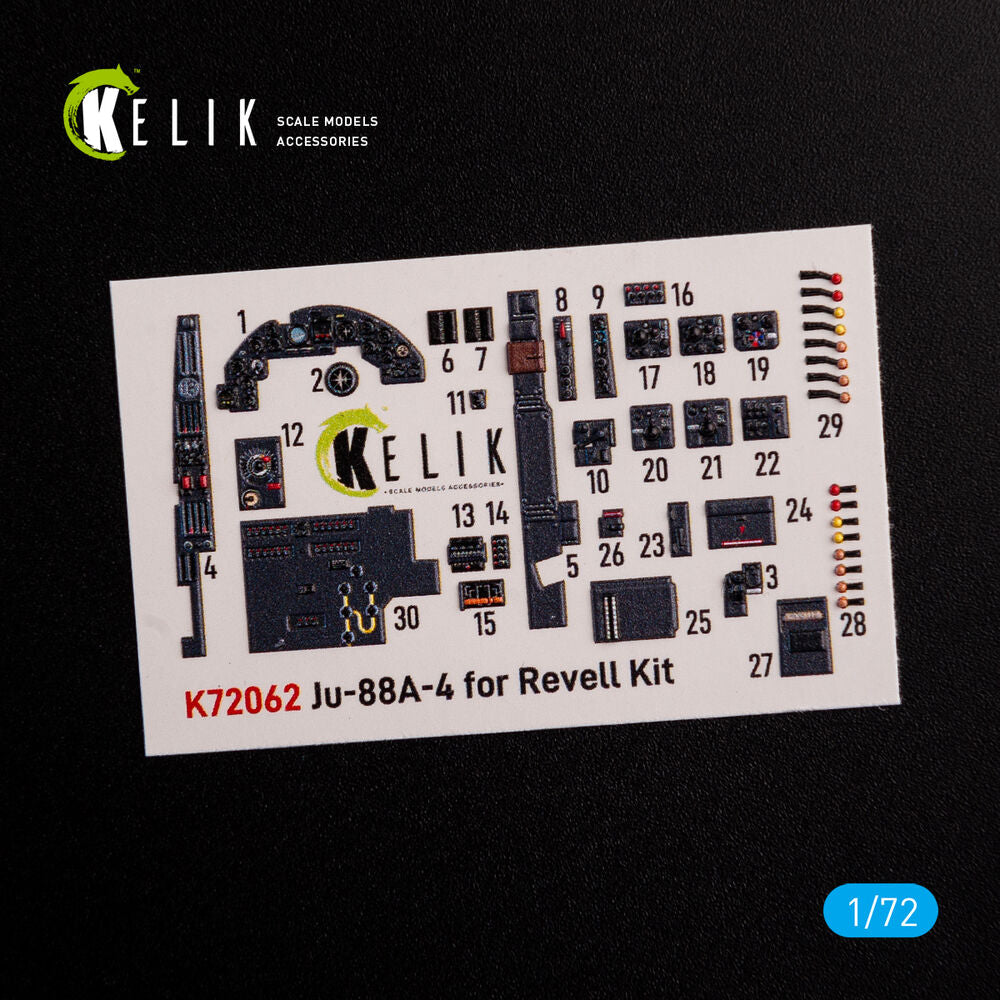 Junkers JU 88 A-4 interior 3D decals for Revell kit