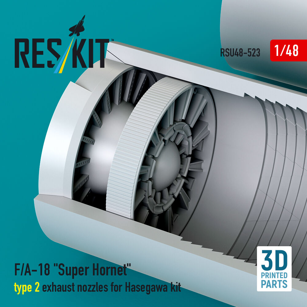 F/A-18 Super Hornet type 2 exhaust nozzles for Hasegawa kit (3D Printed)