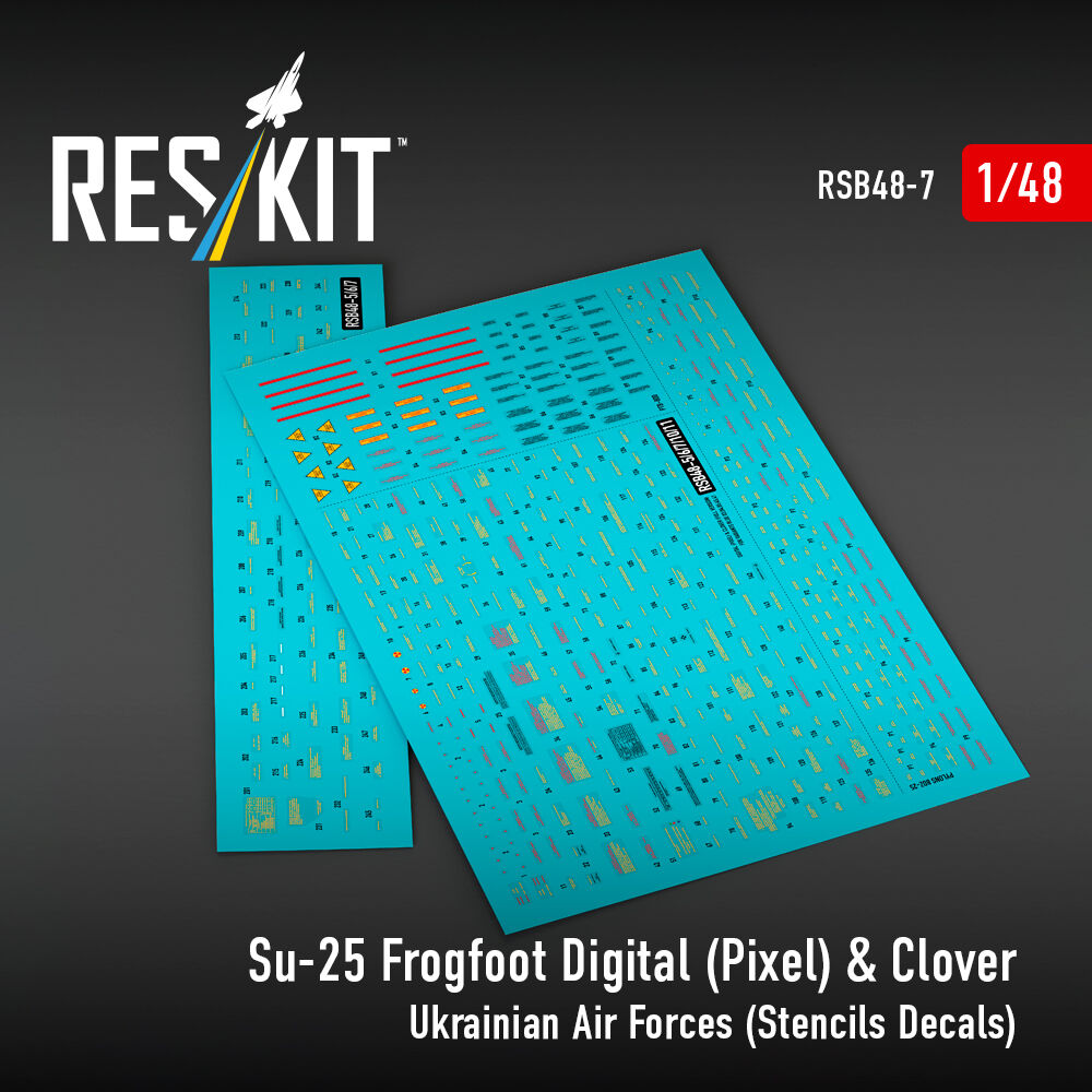 Su-25 Frogfoot Digital (Pixel) & Clover Ukrainian Air Forces (Stencils Decals)(1/48)