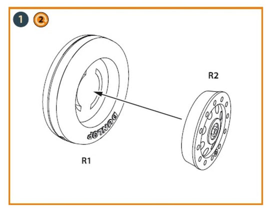 Fairey Delta 2 wheel set for Dora Wings kit