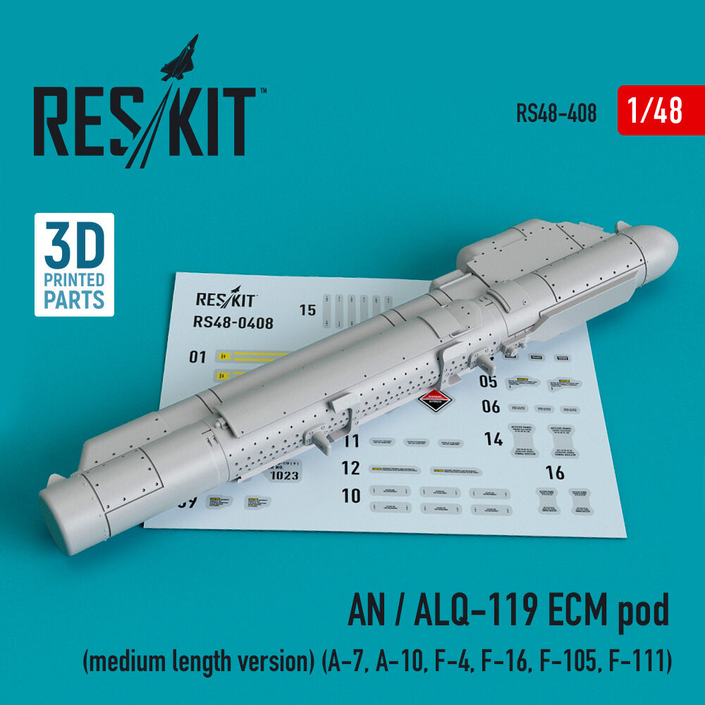 AN / ALQ-119 ECM pod (medium length version) (A-7, A-10, F-4, F-16, F-105, F-111) (3D Printed)