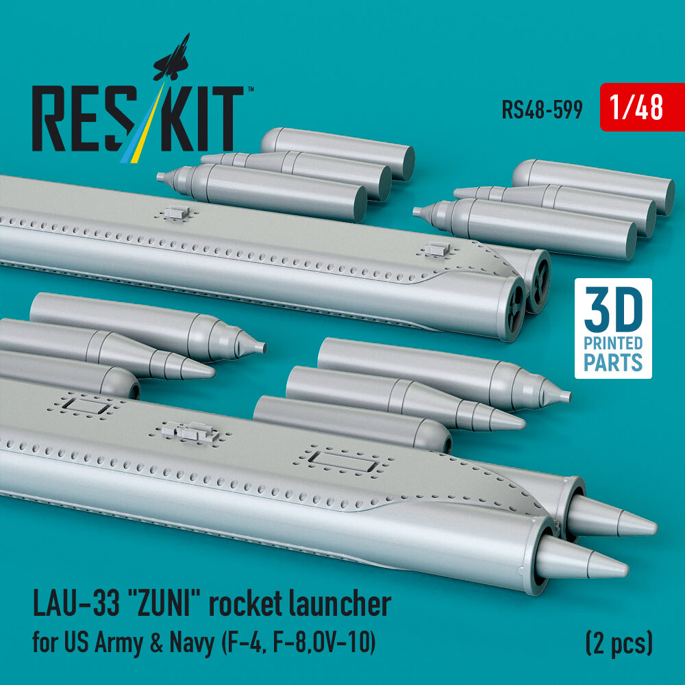 LAU-33 ZUNI rocket launcher for US Army & Navy (2 pcs) (F-4, F-8, OV-10) (3D Printed)