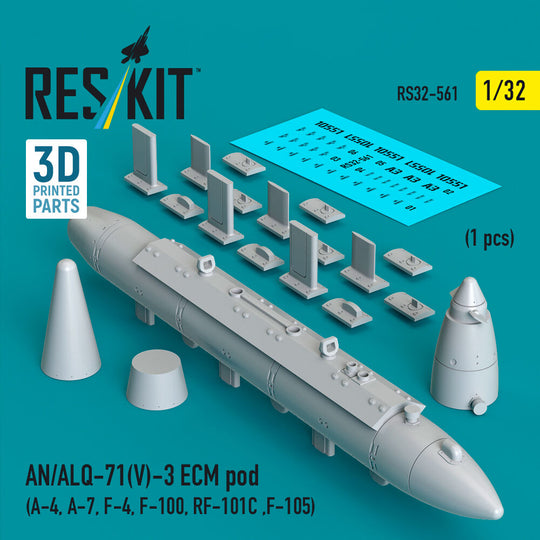 AN/ALQ-71(V)-3 ECM pod (A-4, A-7, F-4, F-100, RF-101C, F-105) (1pcs) (3D Printed)