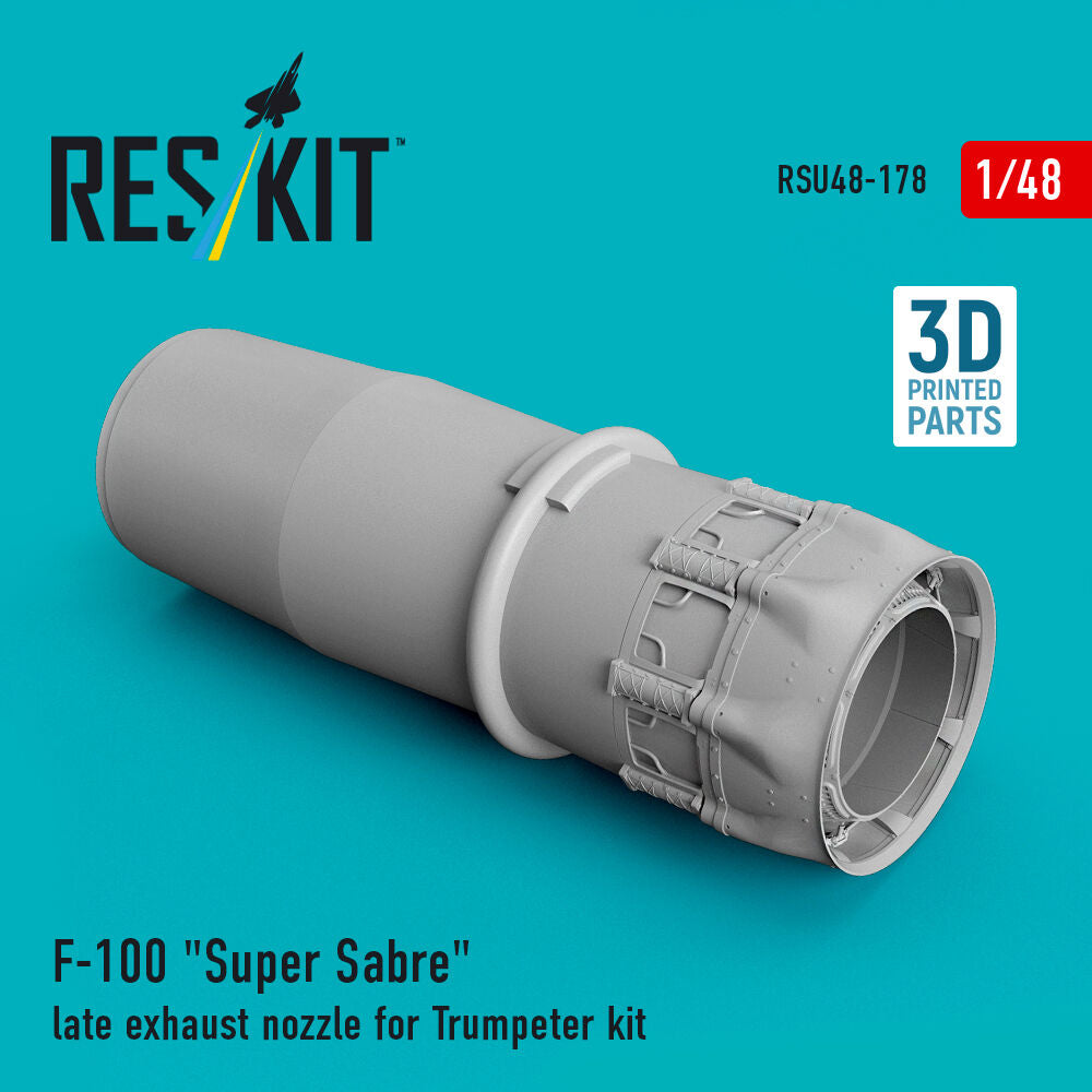 F-100 Super Sabre late exhaust nozzle for Trumpeter kit (3D Printed)