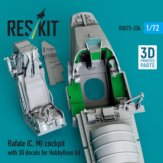 Rafale (C, M) cockpit with 3D decals for HobbyBoss kit (3D Printed)