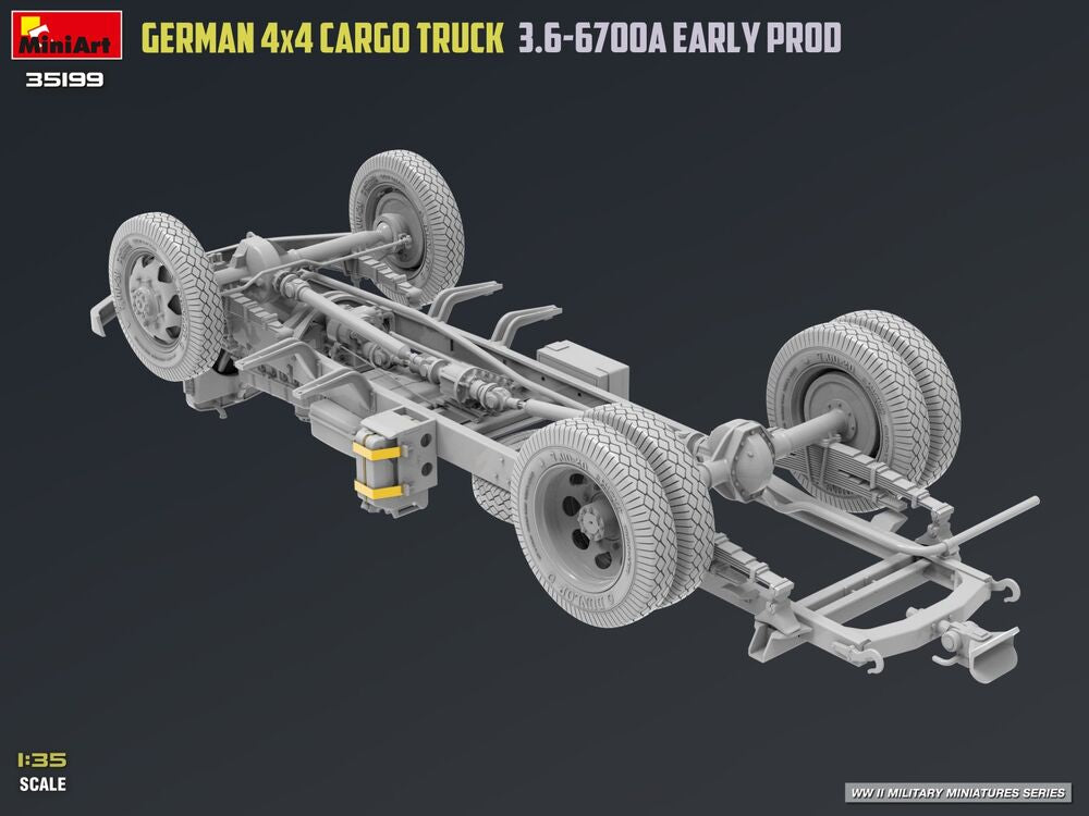 German 3t 4x4 Cargo Truck 3.6-6700A Early Prod