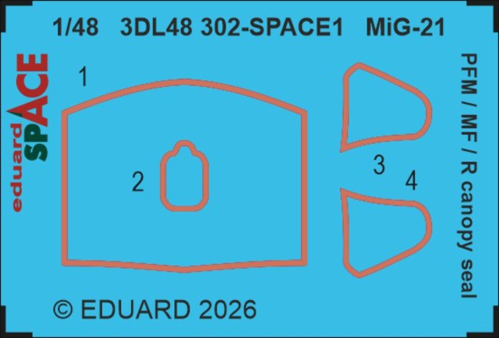 MiG-21 PFM / MF/ R canopy seal SPACE for Eduard