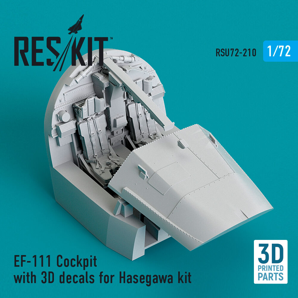 EF-111 Cockpit with 3D decals for Hasegawa kit (3D Printed)