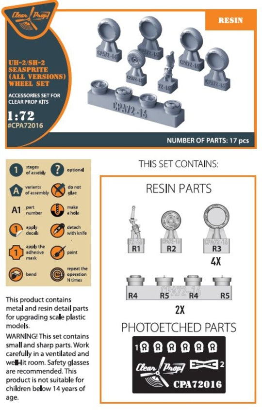 UH-2 A/B SEASPRITE (all versions) wheel set for CP kits CP72002/CP72017/CP72018