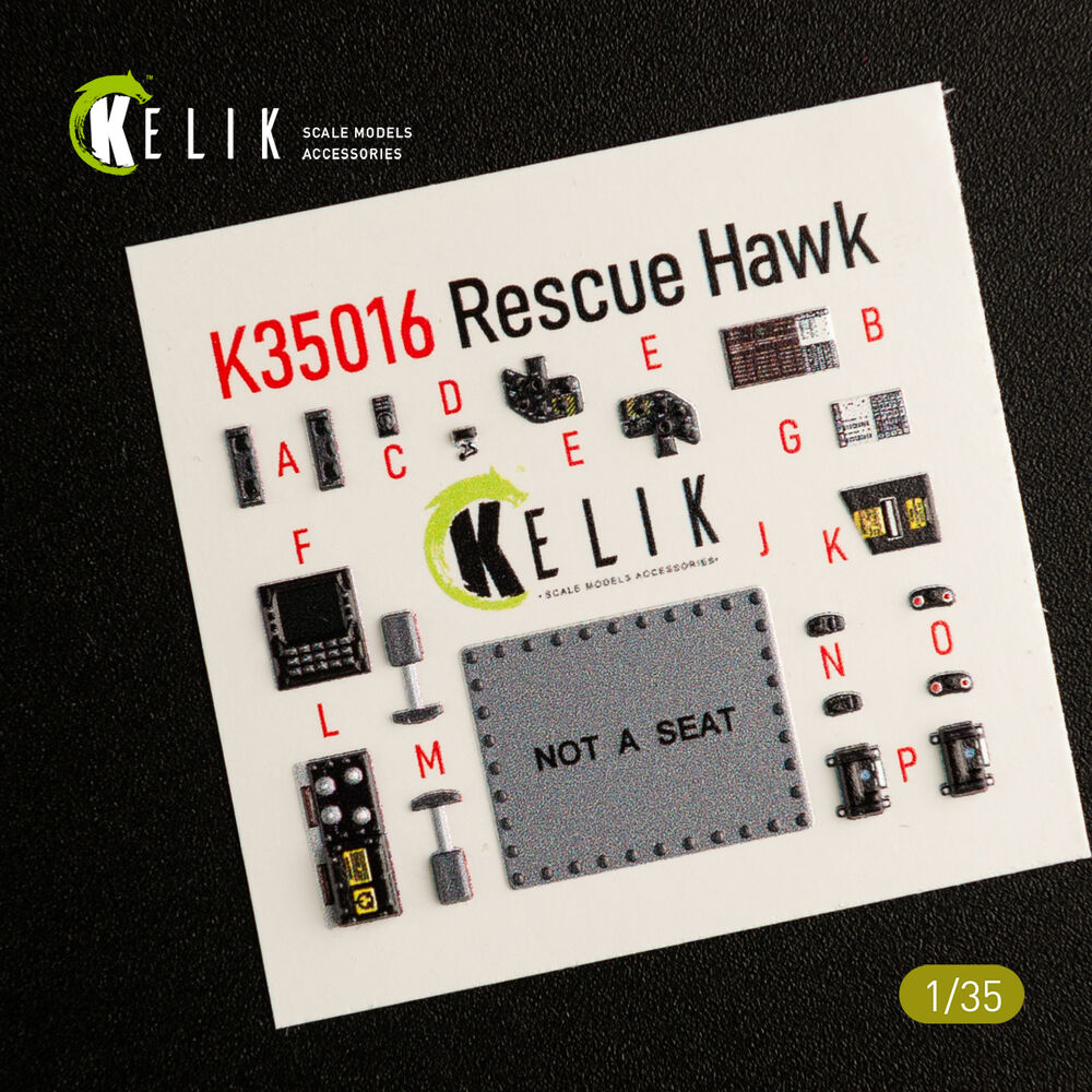 HH-60H Rescue Hawk interior 3D decals for Kitty Hawk / Zimimodel kit