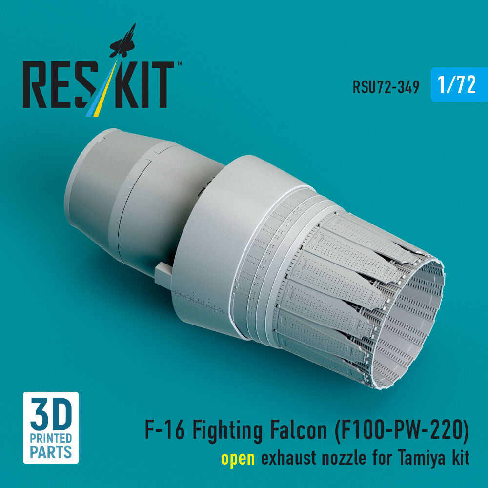 F-16 Fighting Falcon (F100-PW-220) open exhaust nozzle (3D Printed) for Tamiya