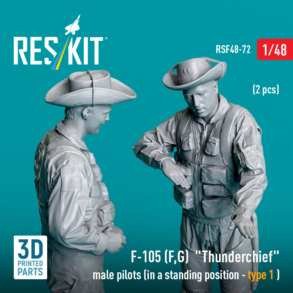 F-105 (F, G) Thunderchief male pilots (in a standing position - type 1) (2 pcs) (3D Printed)