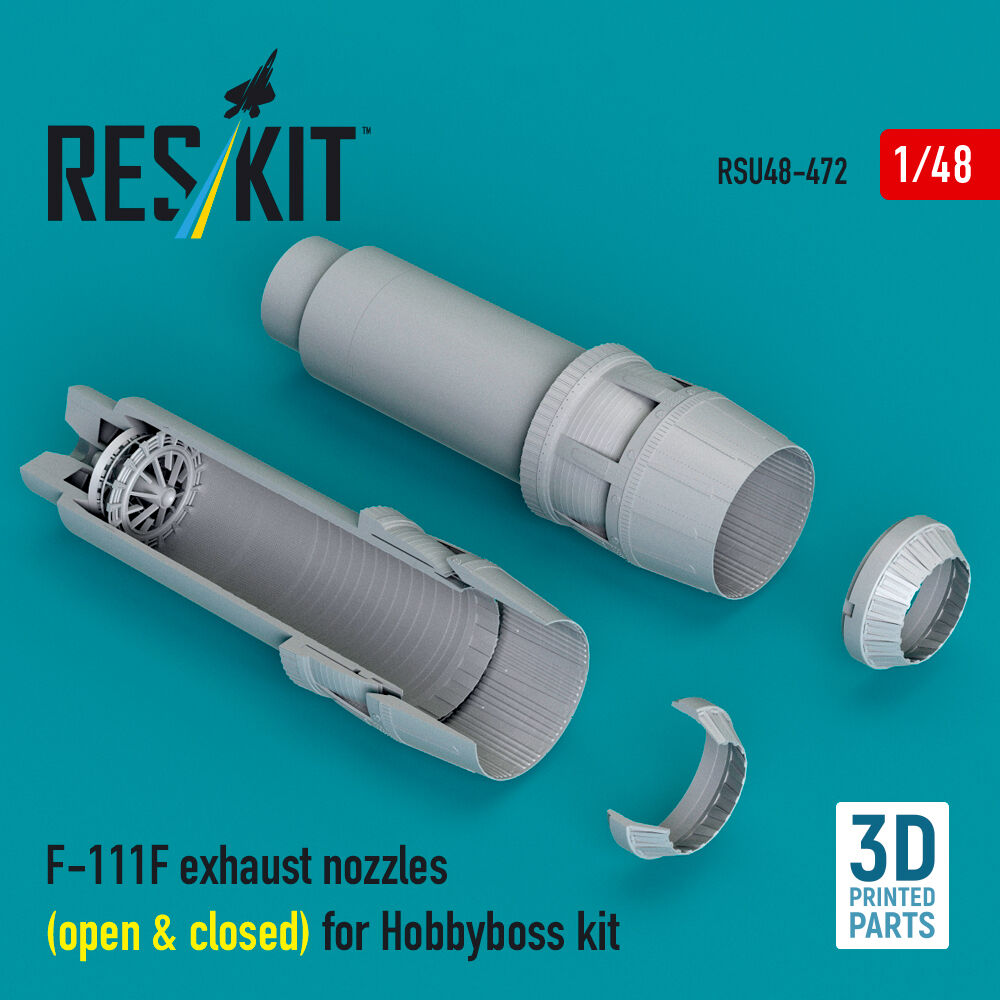 F-111F exhaust nozzles (open & closed) for Hobbyboss kit (3D Printed)