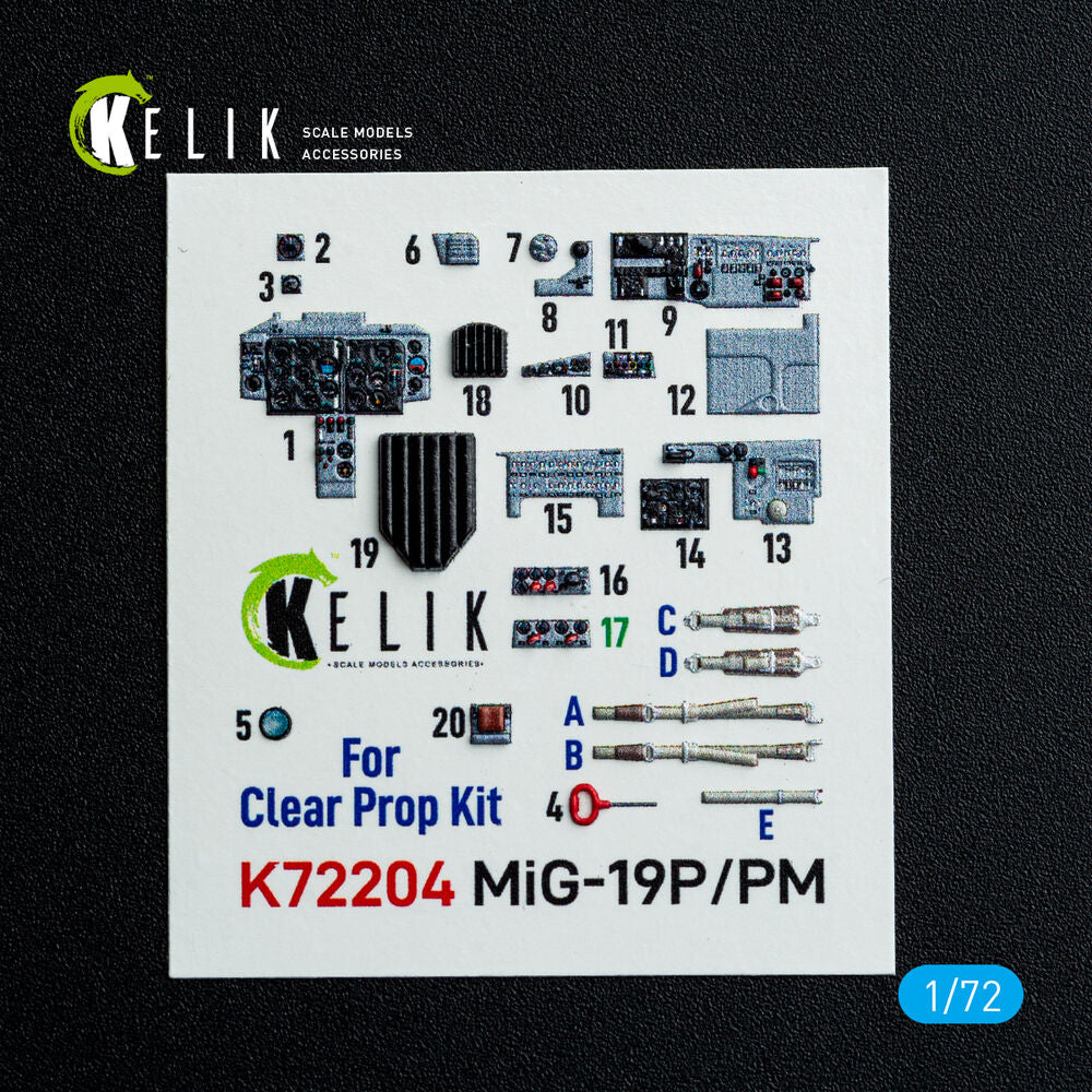 MiG-19P/PM - interior 3D decals for ClearProp kit