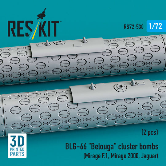 BLG-66 Belouga cluster bombs (2 pcs) (Mirage F.1, Mirage 2000, Jaguar) (3D Printed)